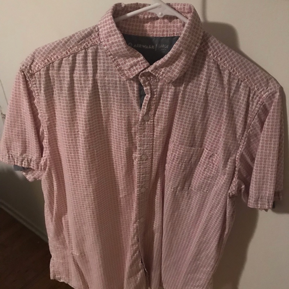 Airwalk Short Sleeve Button Up Pink Design